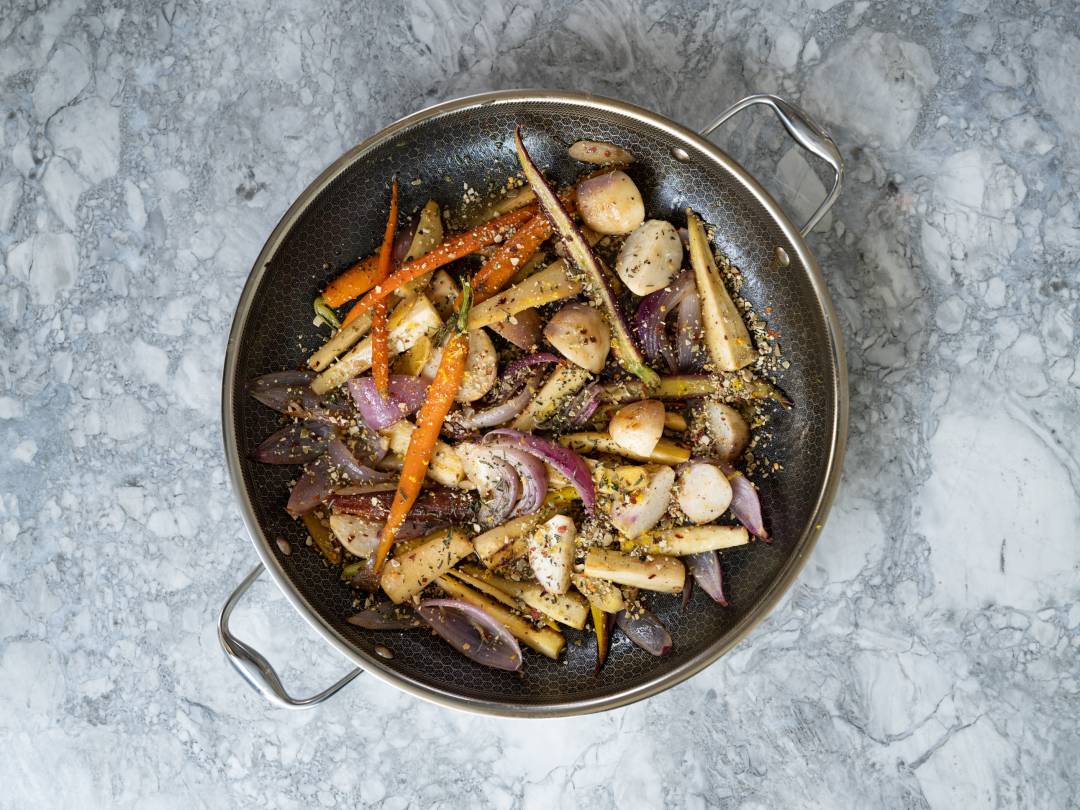 ROASTED ROOT VEGETABLES WITH CRUSHED PEPITAS » Gordon Ramsay.com